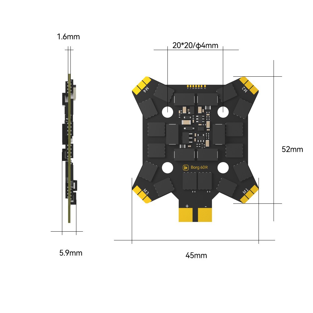 iFlight Borg Mini H7 (ICM42688 - đánh giá và giá Drone Racing Frame